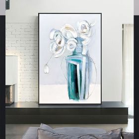 Hand Painted Oil Painting Minimalism Abstract Floral Oil On Canvas Large Original Floral Scenery Acrylic Modern Painting Wall Art Living Room Dec (style: 01, size: 100X150cm)